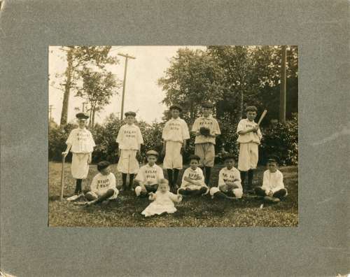 Bylar Bros. Base Ball Team with Baby Mascot